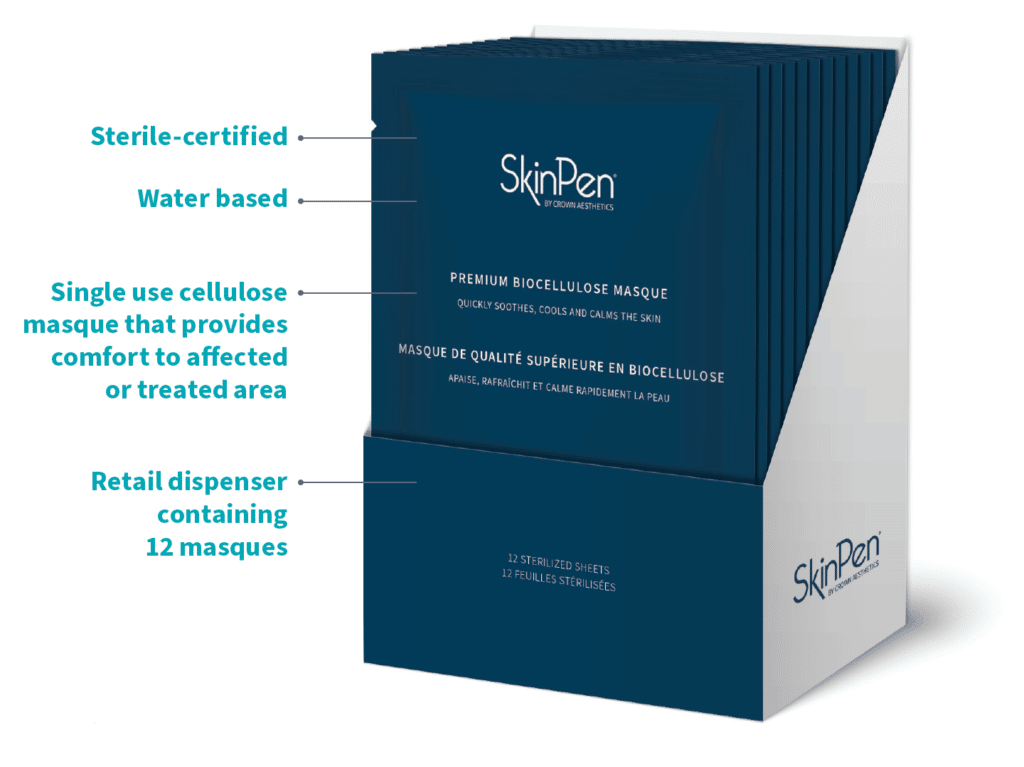 SkinPen Precision Post Procedure Masque. 24 Masques in 1 case = 2 boxes each containing 12 Masques.