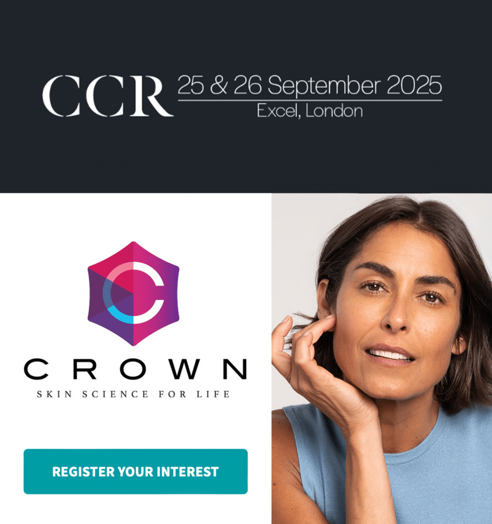 Promotional poster for the CCR conference at Excel, London 2025, featuring the Crown Skin Science on 25 & 26 September 2025